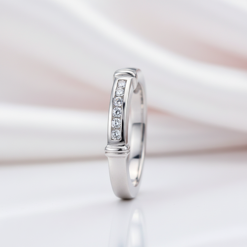 Channel Set Diamond Option Wedding Ring-Black Diamonds New York