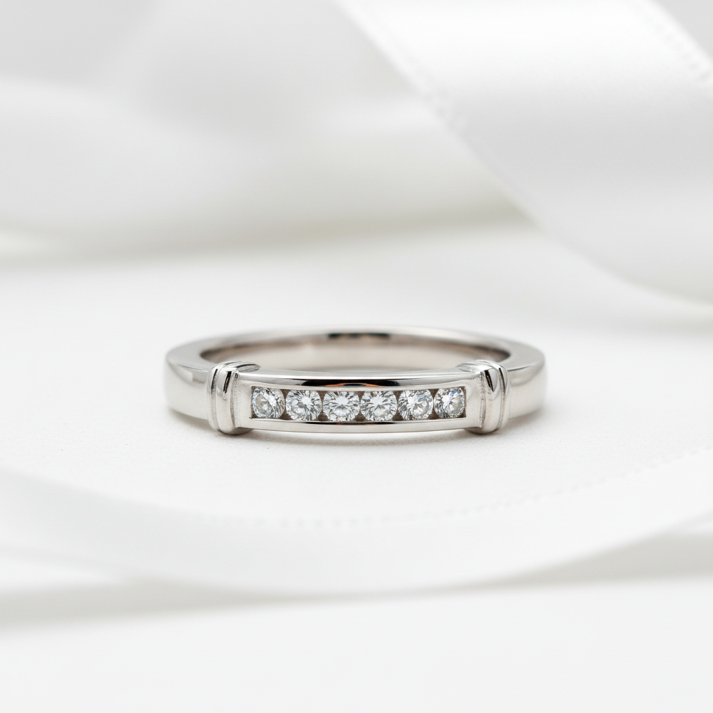 Channel Set Diamond Option Wedding Ring-Black Diamonds New York
