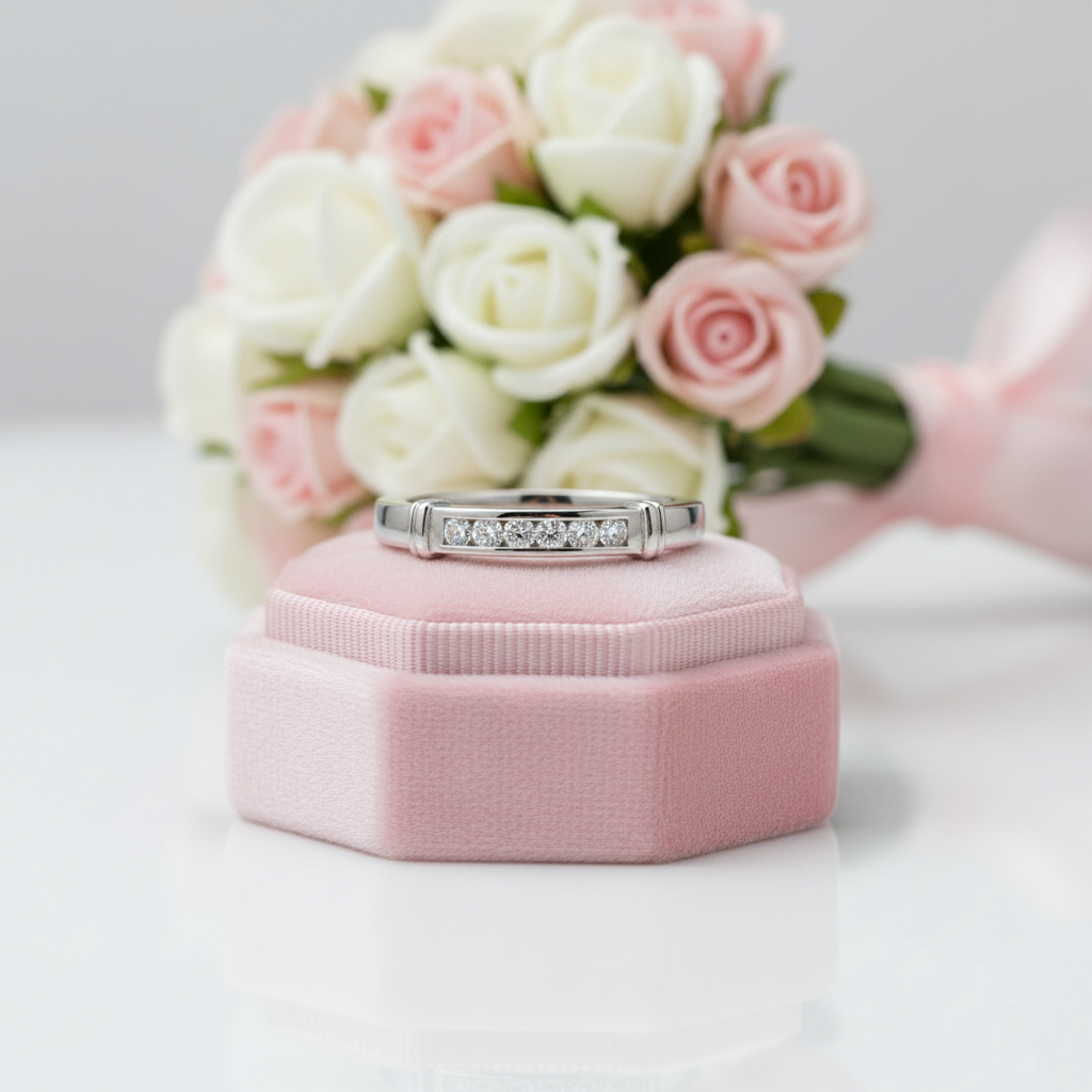 Channel Set Diamond Option Wedding Ring-Black Diamonds New York