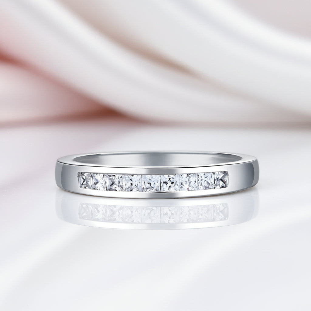 Channel Set Princess Cut Ring-Black Diamonds New York