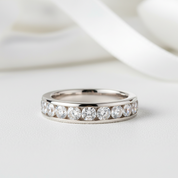Channel Setting Diamond Option Eternity Band Wedding Band-Black Diamonds New York
