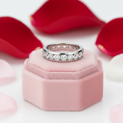 Channel Setting Diamond Eternity Band Wedding Band-Black Diamonds New York