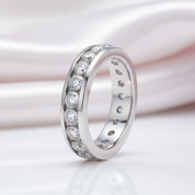 Channel Setting Diamond Option Eternity Band Wedding Band-Black Diamonds New York