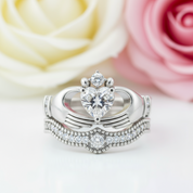 Claddagh Wedding Ring Set in Purple Diamond-Black Diamonds New York