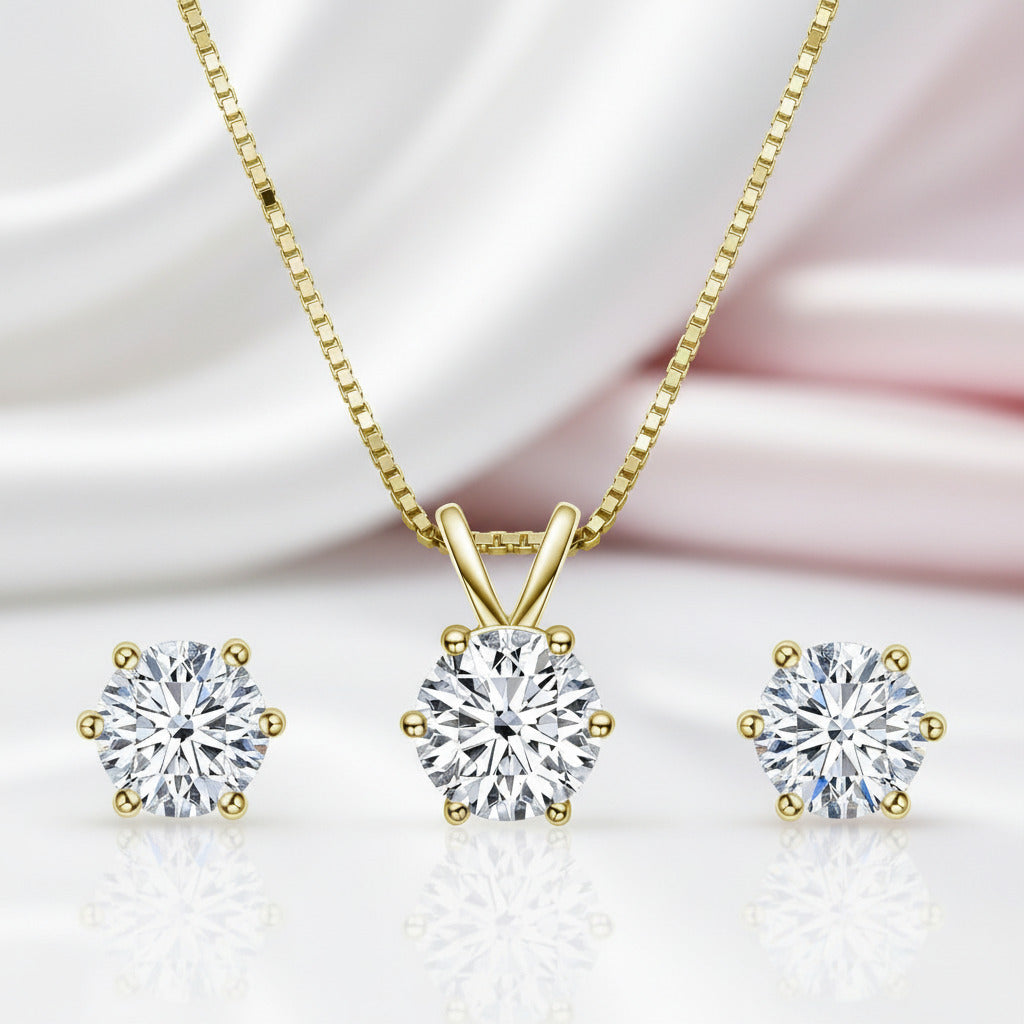 Classic 1.0 Ct Round Cut Diamond Jewelry Set-Black Diamonds New York