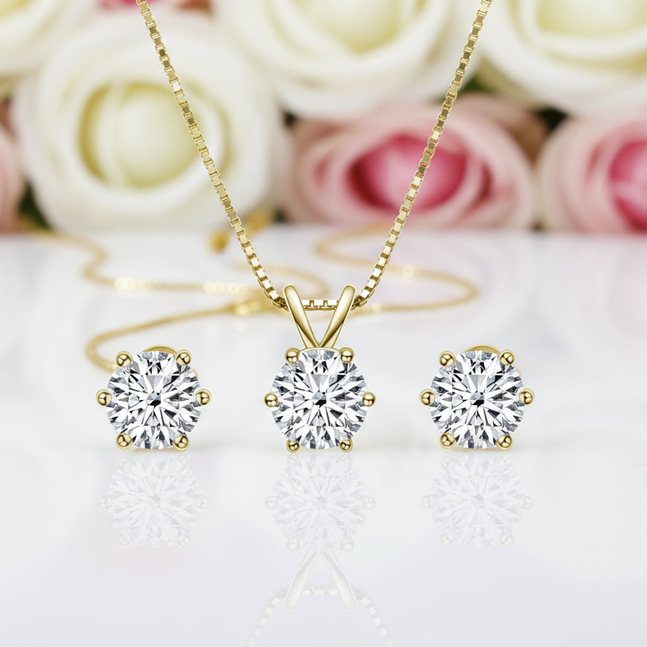 Classic 1.0 Ct Round Cut Diamond Jewelry Set-Black Diamonds New York