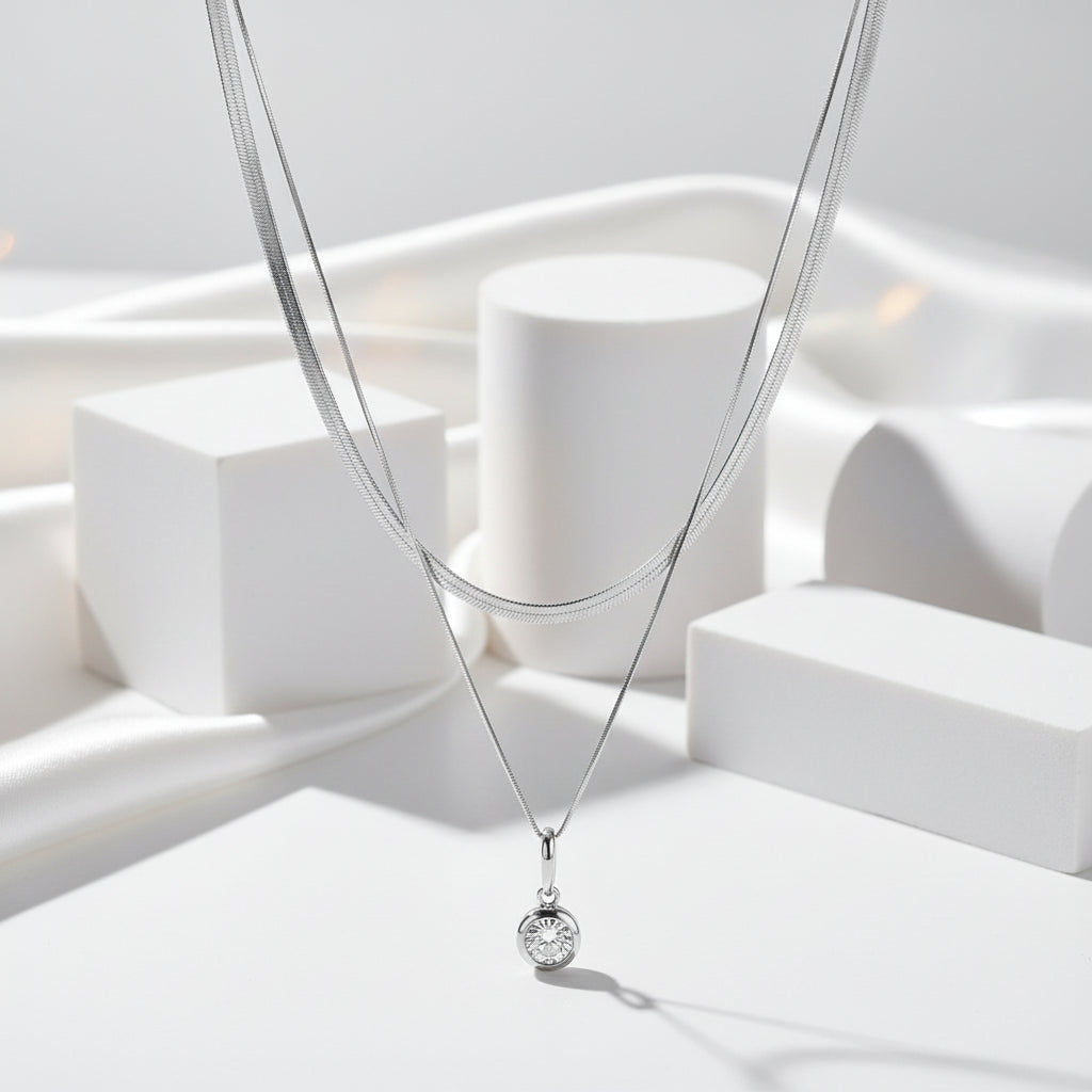 Classic 1.0 Ct Round Cut Diamond Necklace-Black Diamonds New York