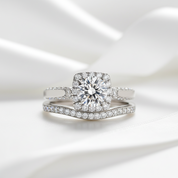 Diamond ring with a white background