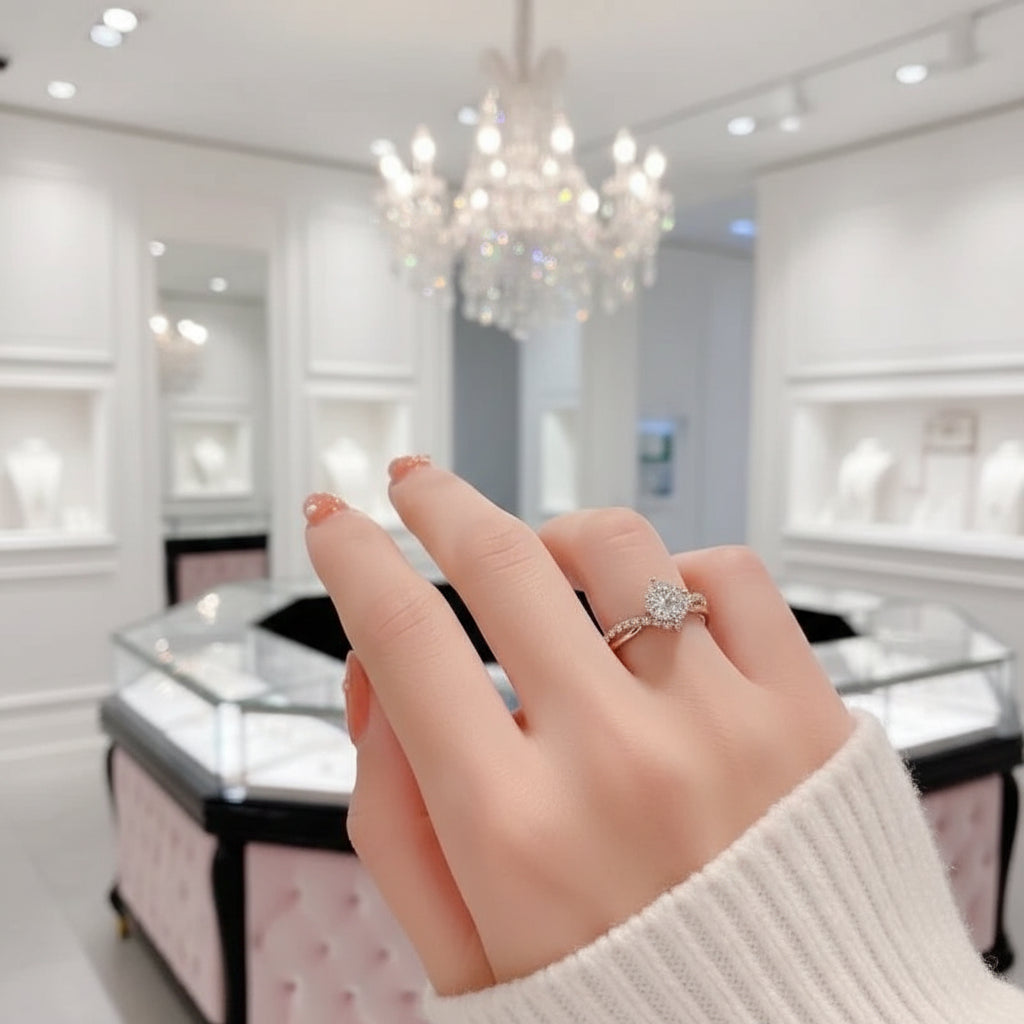 Classic 1.0 Ctw Diamond V-Shaped Engagement Ring-Black Diamonds New York