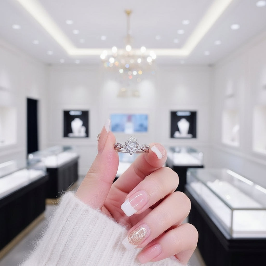 Classic 1.0 Ctw Diamond V-Shaped Engagement Ring-Black Diamonds New York