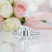 Classic 1.0ct Emerald Cut Diamond Wedding Ring-Black Diamonds New York