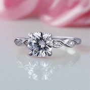 Classic 1.0ct Round Cut Promise & Engagement Ring-Black Diamonds New York