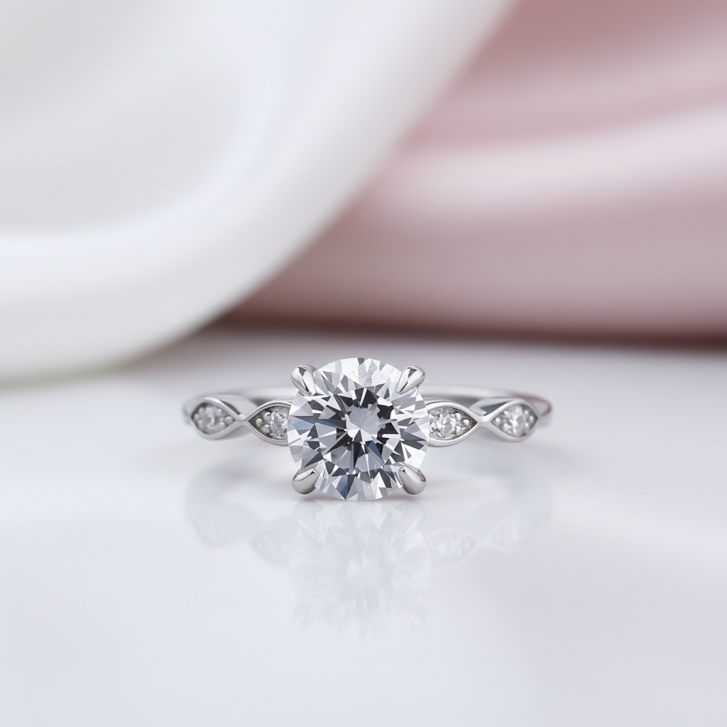 Classic 1.0ct Round Cut Promise & Engagement Ring-Black Diamonds New York