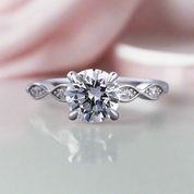 Classic 1.0ct Round Cut Promise & Engagement Ring-Black Diamonds New York