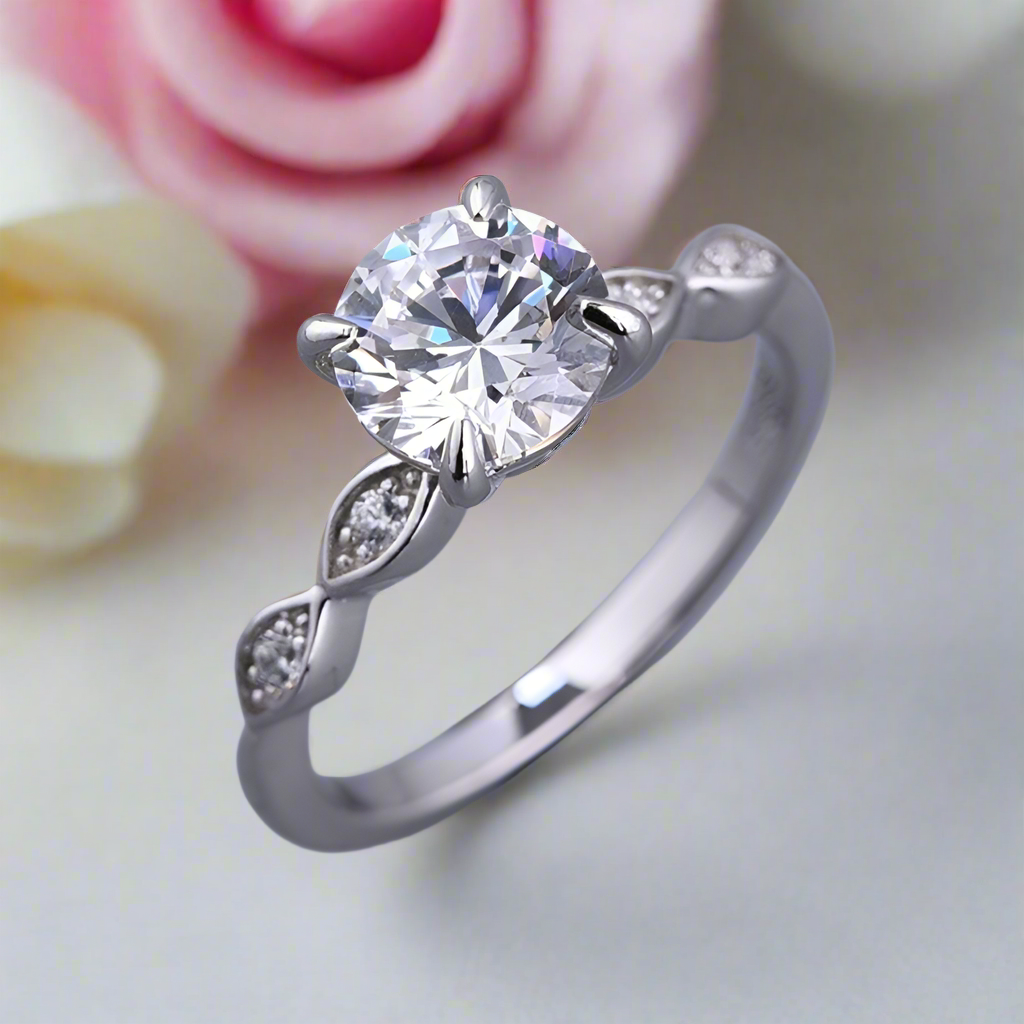 Classic 1.0ct Round Cut Promise & Engagement Ring-Black Diamonds New York