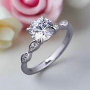 Classic 1.0ct Round Cut Promise & Engagement Ring-Black Diamonds New York