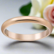 Classic 14k Rose Gold 2.5mm Wedding Band-Black Diamonds New York