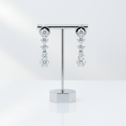 Classic 14k White Gold Diamond Option Drop Earrings-Black Diamonds New York