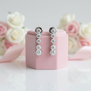 Classic 14k White Gold Diamond Option Drop Earrings-Black Diamonds New York