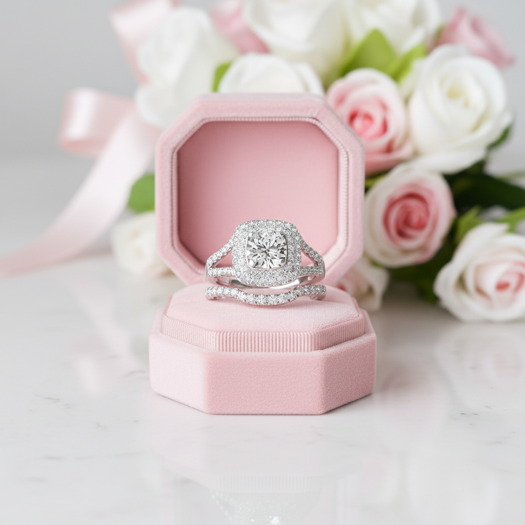 Classic 1ct Diamond Option Wedding Ring Set-Black Diamonds New York