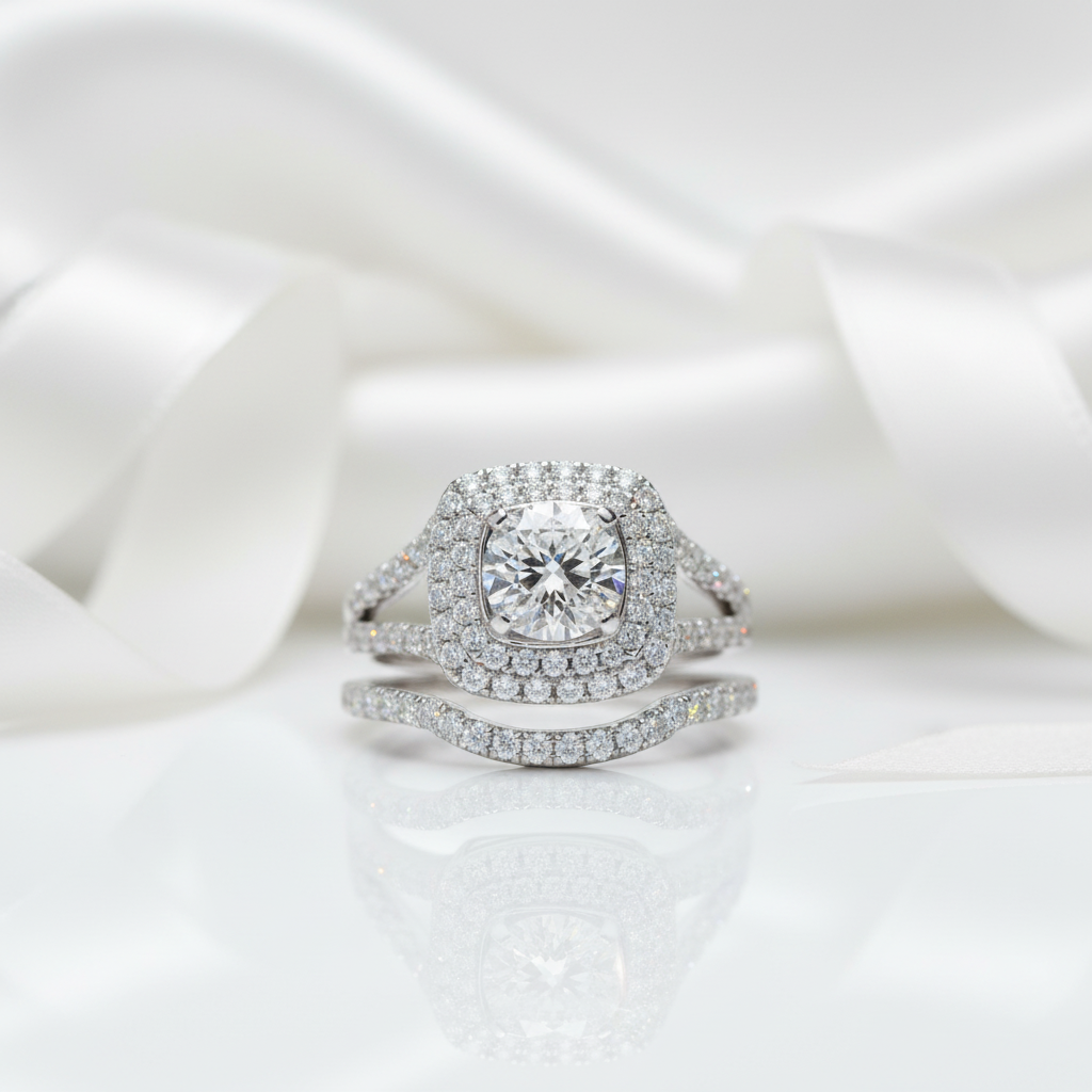 Classic 1ct Diamond Option Wedding Ring Set-Black Diamonds New York