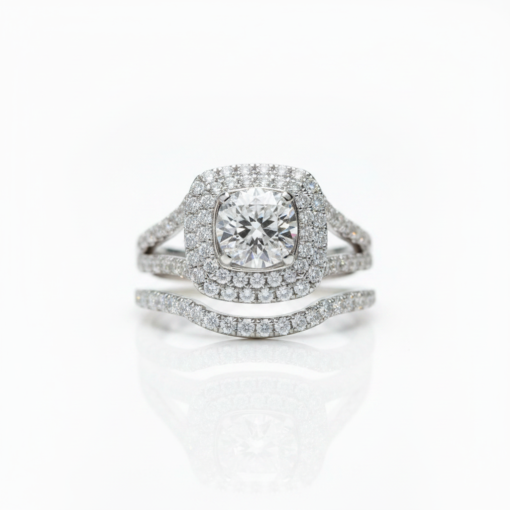 Classic 1ct Diamond Option Wedding Ring Set-Black Diamonds New York