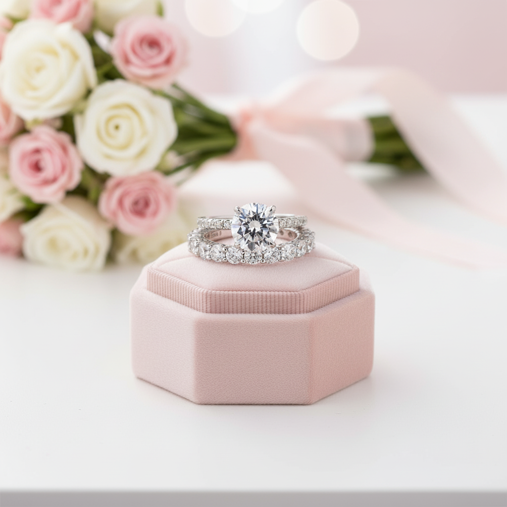 Classic 2.0 Carat Round Cut Wedding Ring Set-Black Diamonds New York