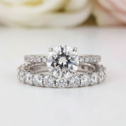 Classic 2.0 Carat Round Cut Wedding Ring Set-Black Diamonds New York