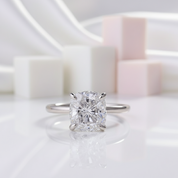Classic 3.0 Carat Cushion Cut Bridal Ring Set-Black Diamonds New York