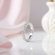 Classic 3mm Micro Inlaid Diamond Option Eternity Wedding Band-Black Diamonds New York