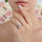 Classic 4 Prong Round Cut Simulated Diamond Bridal Set-Black Diamonds New York