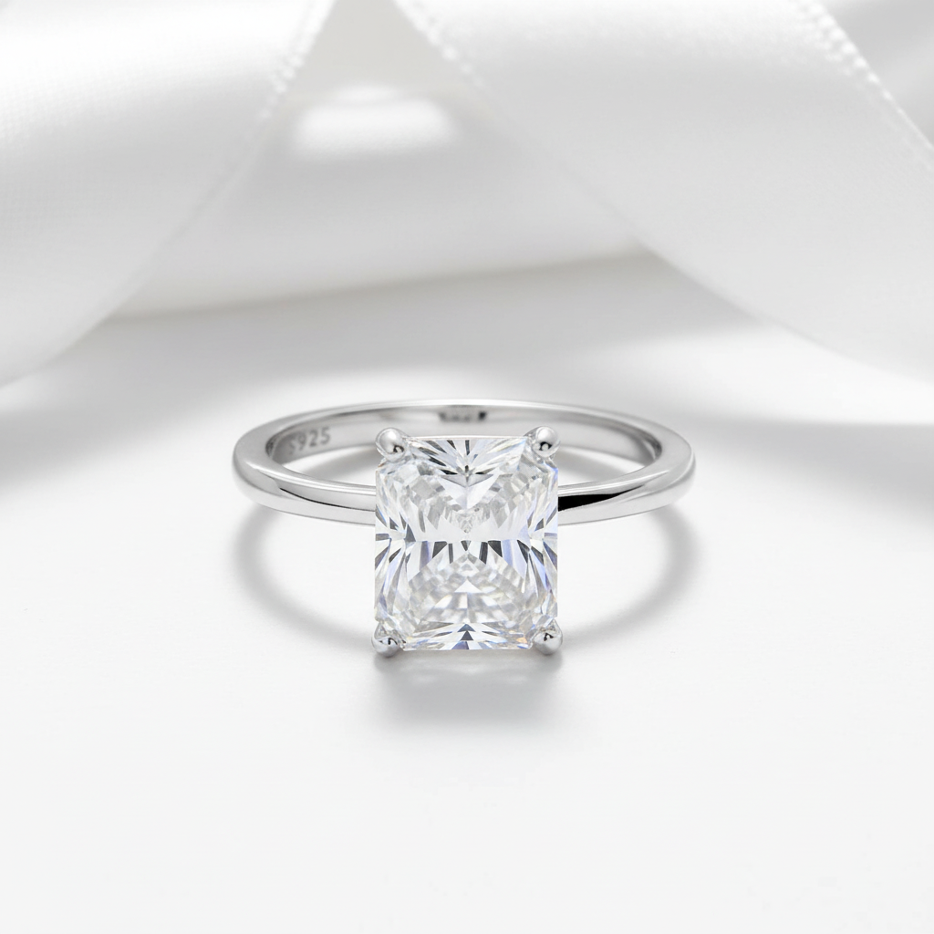 Classic 4.0 Ct Diamond Option Solitaire Engagement Ring-Black Diamonds New York