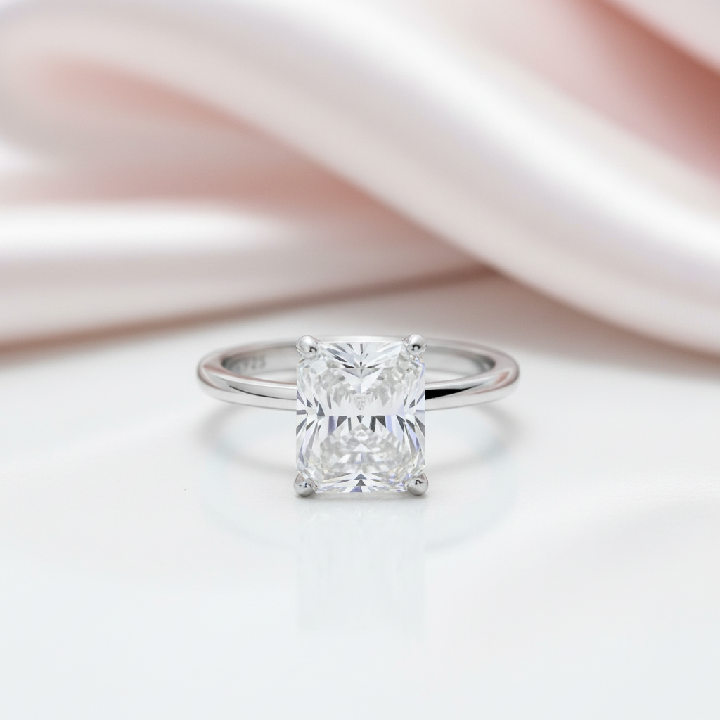 Classic 4.0 Ct Diamond Option Solitaire Engagement Ring-Black Diamonds New York