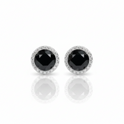 Classic 4.0 Ct Round Black Diamond Option Stud Earrings-Black Diamonds New York