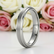 Classic 4mm Tungsten Men's Wedding Band-Black Diamonds New York