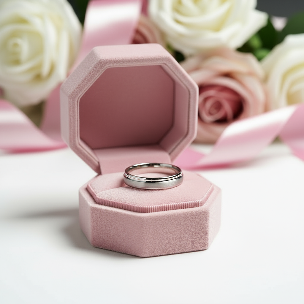 Classic 4mm Tungsten Men's Wedding Band-Black Diamonds New York