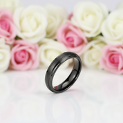 Classic 4mm Tungsten Men's Wedding Band-Black Diamonds New York
