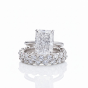 Classic 5.5 Carat Radiant Cut 3-Pieces Wedding Ring Set-Black Diamonds New York