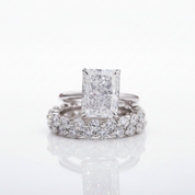 Classic 5.5 Carat Radiant Cut 3-Pieces Wedding Ring Set-Black Diamonds New York