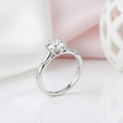 Classic 6 Prong 1ct Round Cut Diamond Option Anniversary Ring-Black Diamonds New York