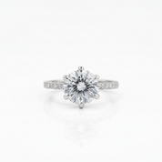 Classic 6 Prong Round Cut Diamond Option Engagement Ring-Black Diamonds New York