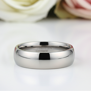 Classic 8mm Dome Tungsten Carbide Wedding Band-Black Diamonds New York