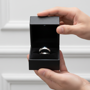 Classic 8mm Dome Tungsten Carbide Wedding Band-Black Diamonds New York
