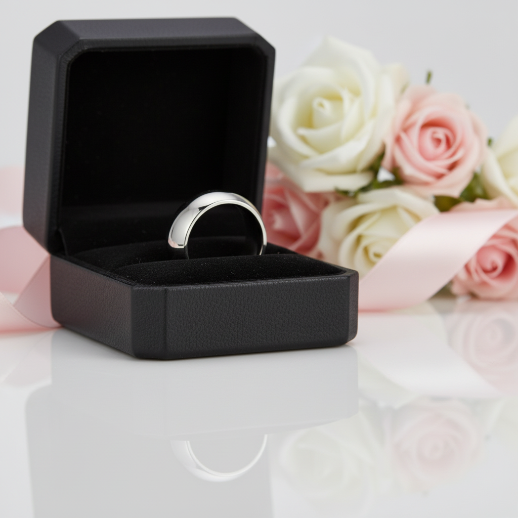 Classic 8mm Dome Tungsten Carbide Wedding Band-Black Diamonds New York