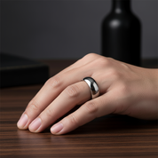 Classic 8mm Dome Tungsten Carbide Wedding Band-Black Diamonds New York