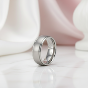 Classic 8mm Matte Titanium Men's Wedding Band-Black Diamonds New York