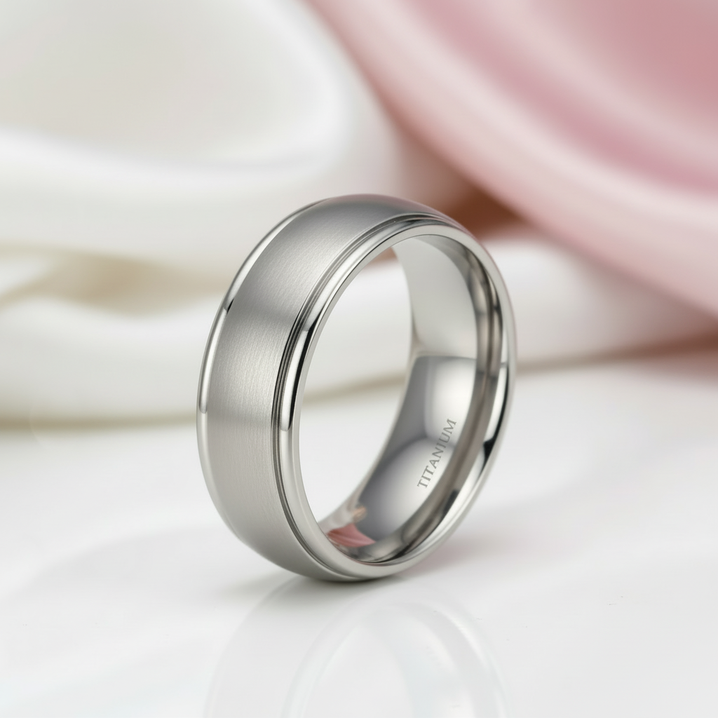 Classic 8mm Matte Titanium Men's Wedding Band-Black Diamonds New York