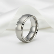 Classic 8mm Matte Titanium Men's Wedding Band-Black Diamonds New York