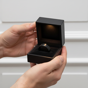 Classic Black Ceramic Wedding Band-Black Diamonds New York