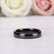 Classic Black Men's Ceramic Wedding Band-Black Diamonds New York